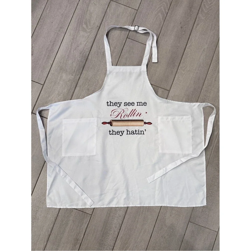 They See Me Rollin’ White Apron